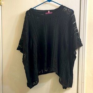 Black knit oversized poncho
